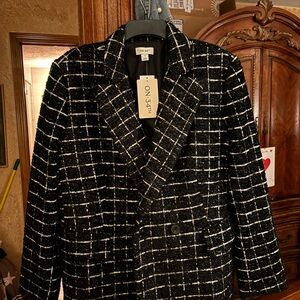 Black and White Plaid Blazer